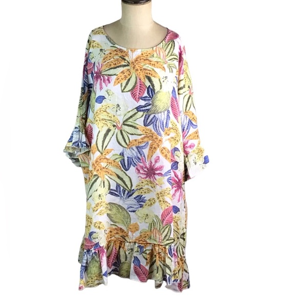 Piazza Del Tempio Multicolor Floral Oversized Dress, M , EUC - Picture 2 of 5
